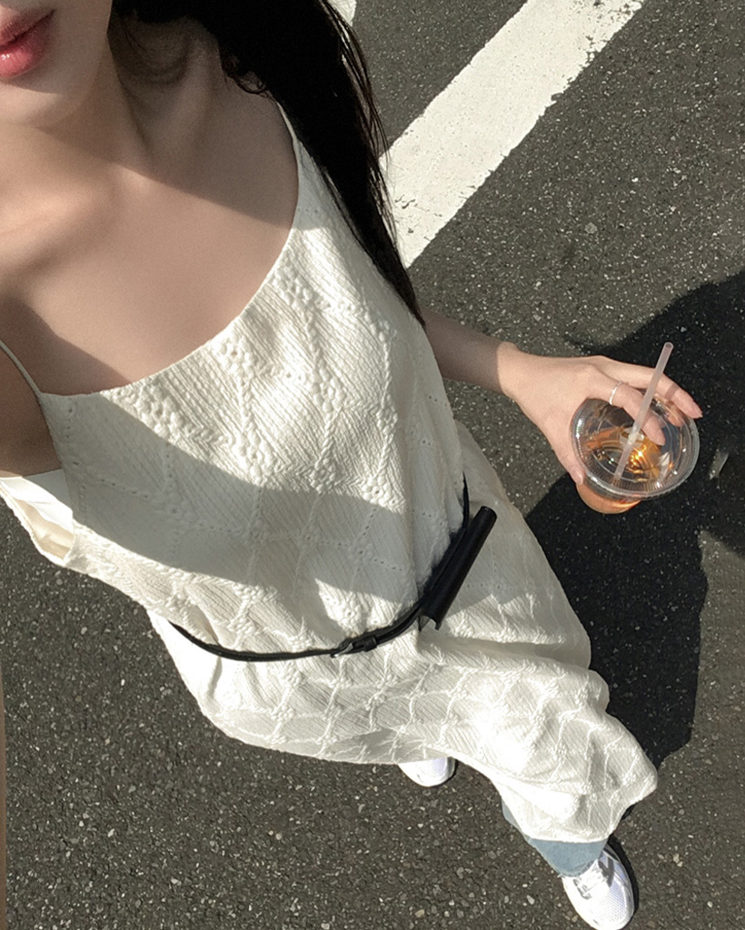 [original/S-M]パンチングレイヤードキャミワンピース