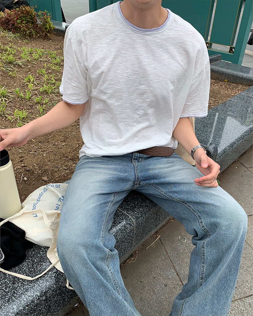 （ユニセックス）スラブウォッシング半袖Tシャツ