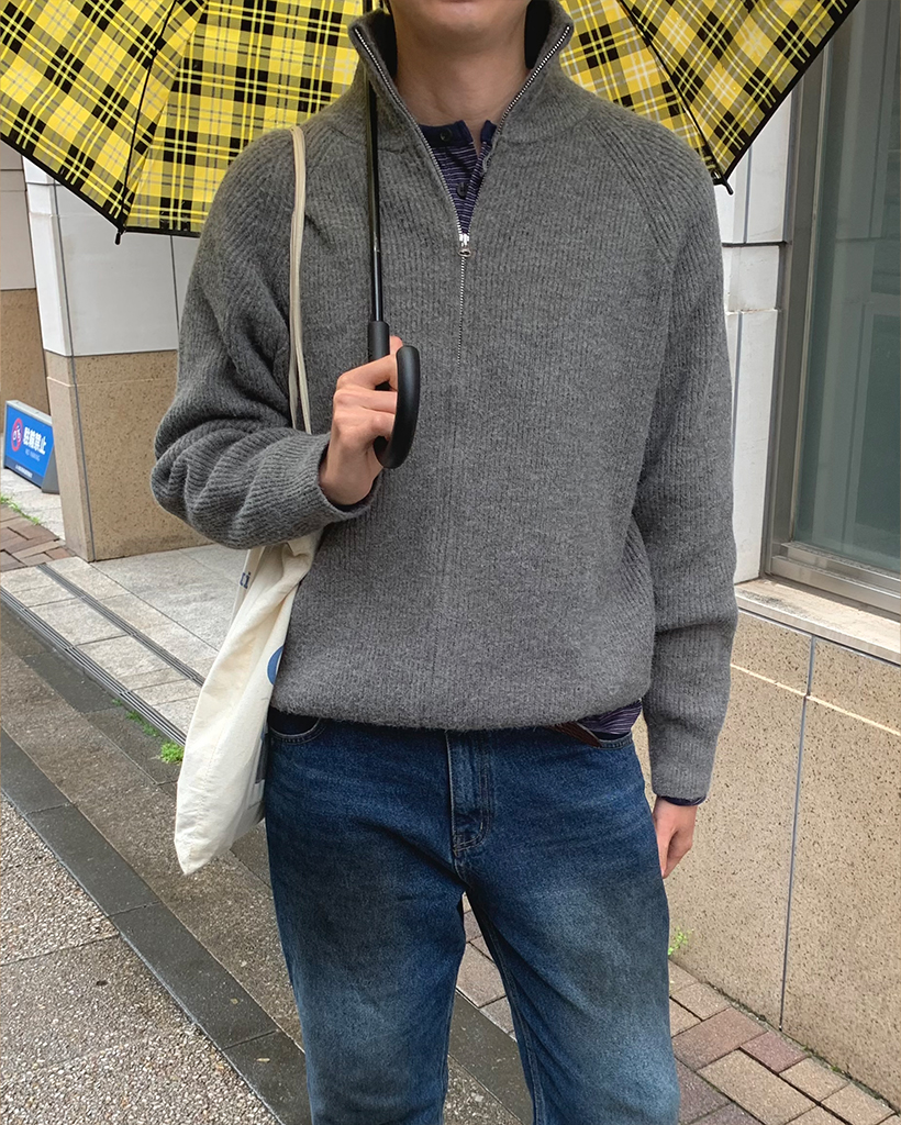 シンプル2WAYニットジップアップ