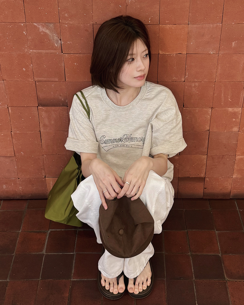 レタリングプリント半袖Tシャツ