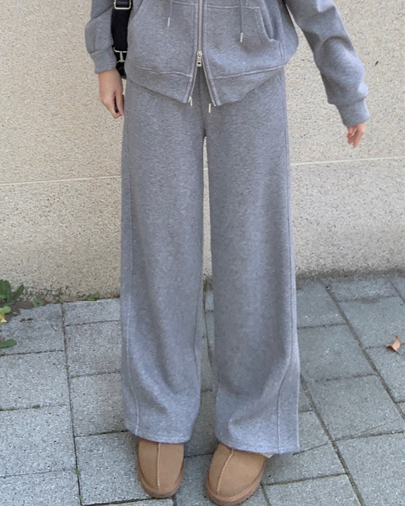 裏起毛ジップアップパーカースウェットセットアップ (2 color