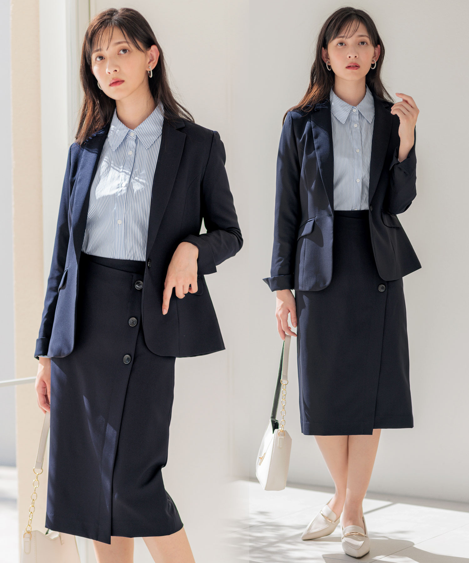 2点セット】ストレッチ/ウォッシャブル/防シワ/UV/形態安定 ベーシック