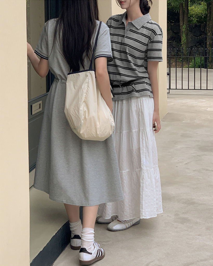 original/S-M]ストライプ半袖ポロシャツ | ファッション通販