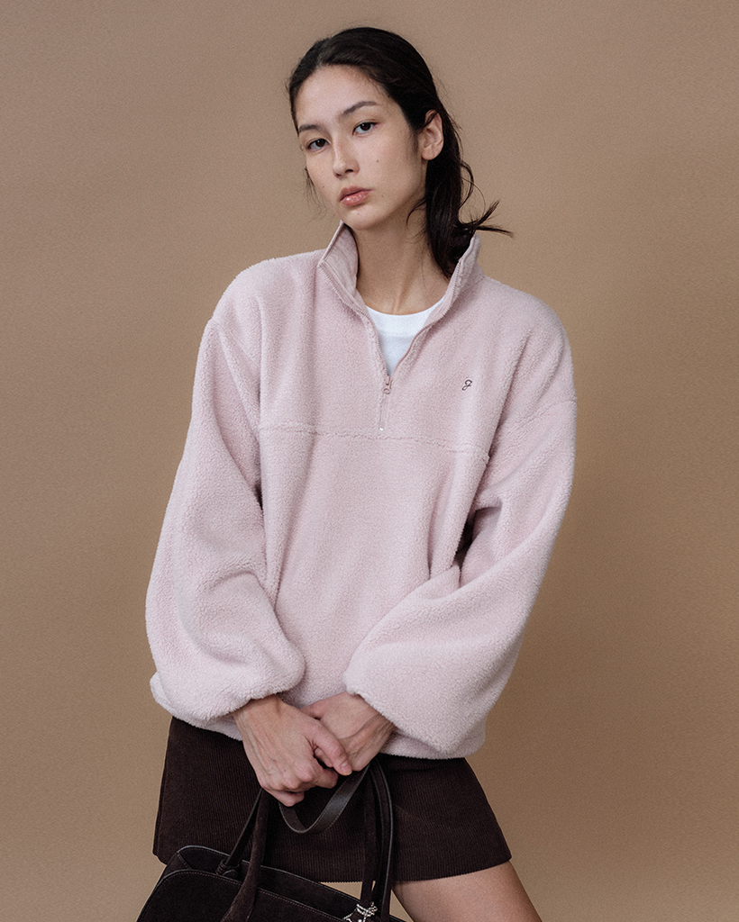 ふくページ Loi Fleece Half Zipup Pullover (Rosy) | ファッション通販サイト NUGU