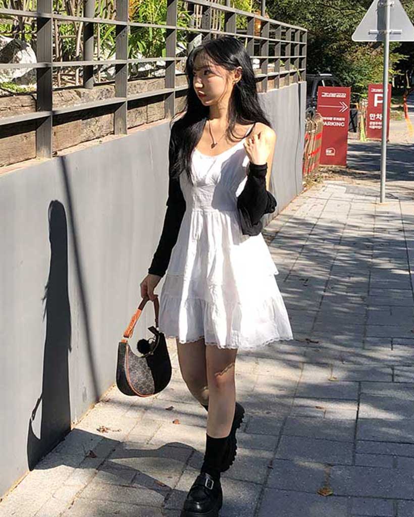 レイヤードノースリーブミニワンピース | ファッション通販サイト NUGU