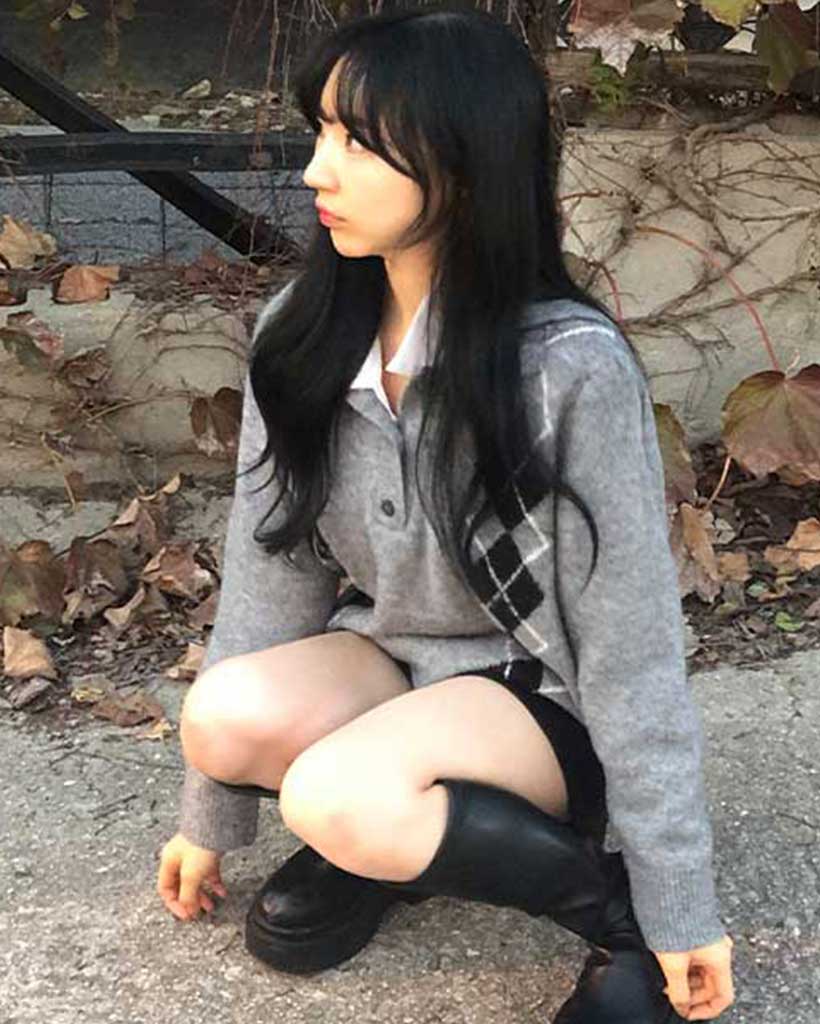 アーガイルカラーニット