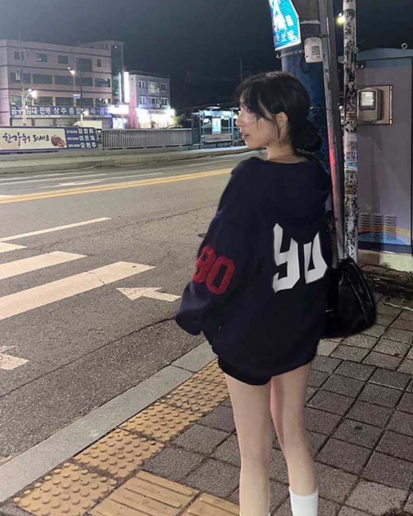 (3color)オーバーサイズフード付きパーカー