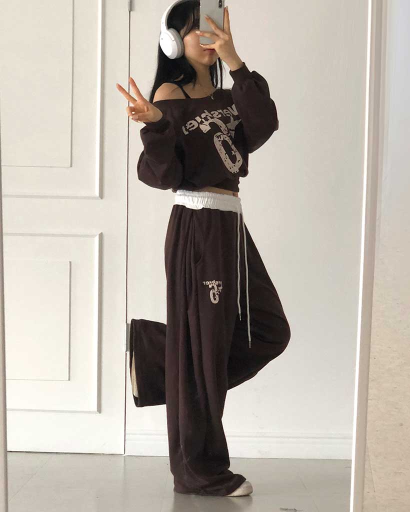 セットアップ]スウェットシャツ＋トレーニングパンツセット