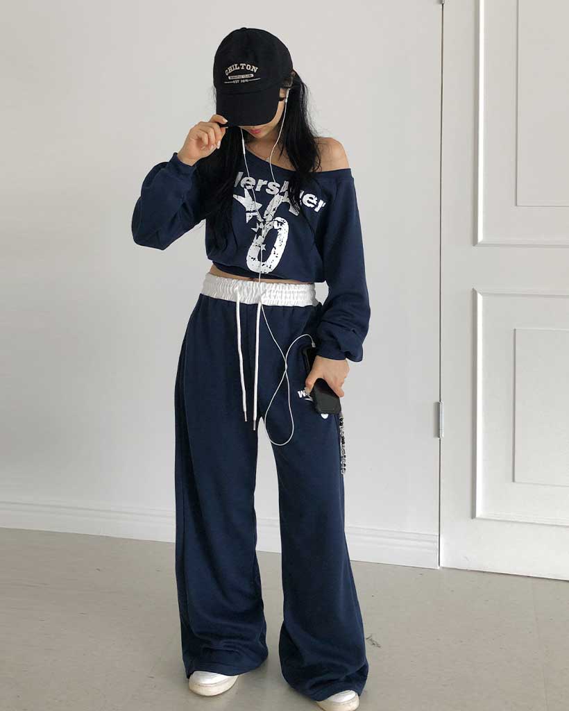 セットアップ]スウェットシャツ＋トレーニングパンツセット