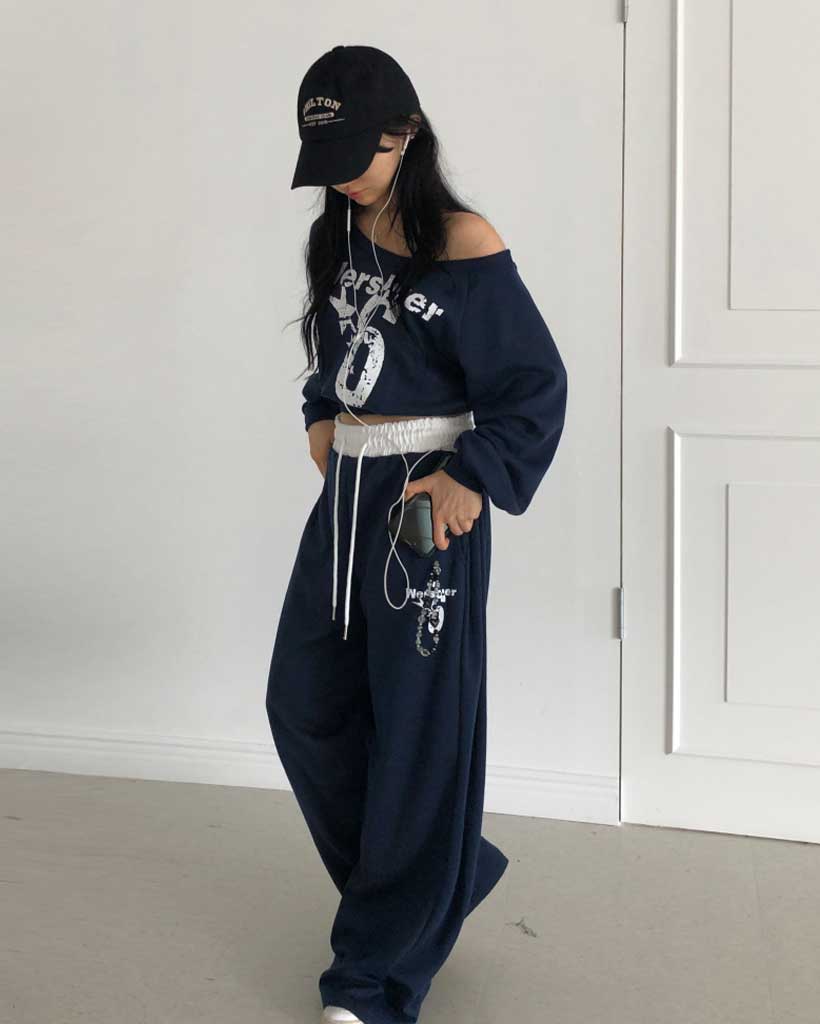 セットアップ]スウェットシャツ＋トレーニングパンツセット