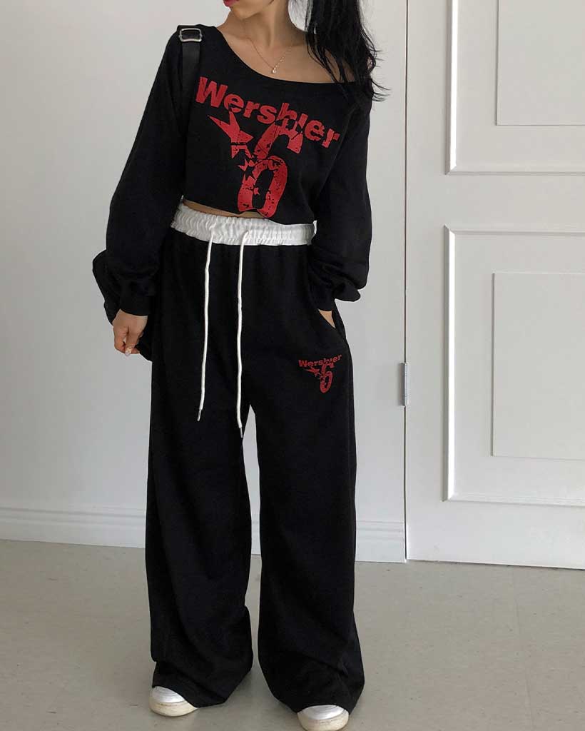 セットアップ]スウェットシャツ＋トレーニングパンツセット