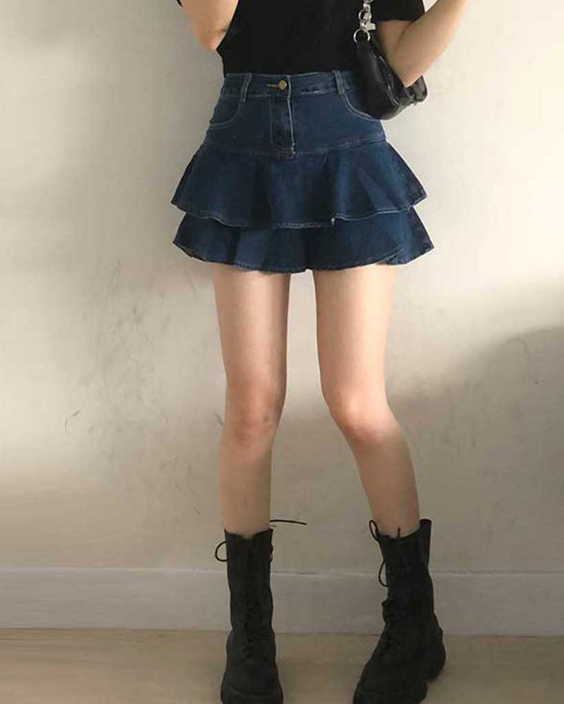 SALE中 DIESEL フレアデニムミニスカート 24 インパン付き フレアデニムミニスカート | ファッション通販サイト NUGU