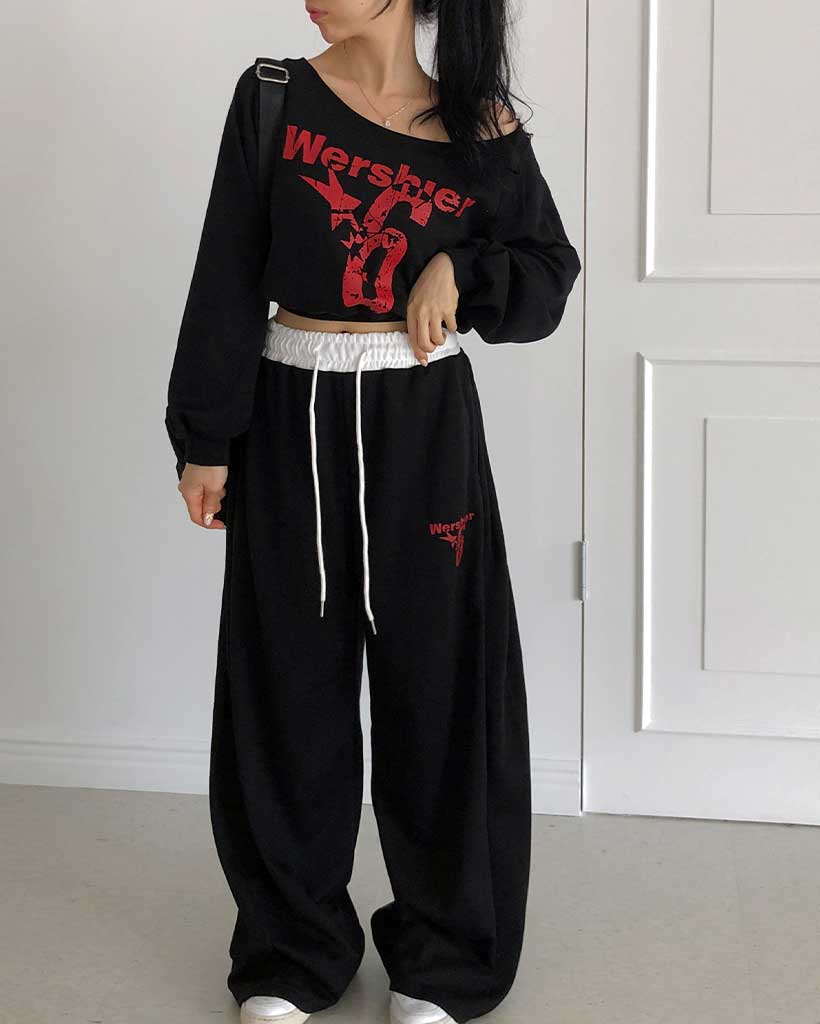 セットアップ]スウェットシャツ＋トレーニングパンツセット