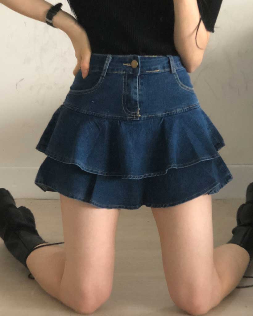 フレアデニムミニスカート | ファッション通販サイト NUGU