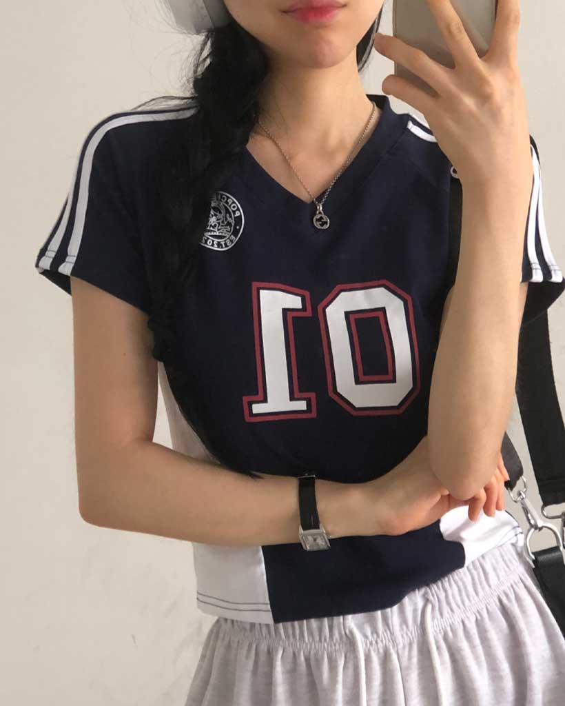 【B級品】希少 globe tour 1998 VネックTシャツ 6color]y2kスポーティークロップドウエスタンバイカラーVネック