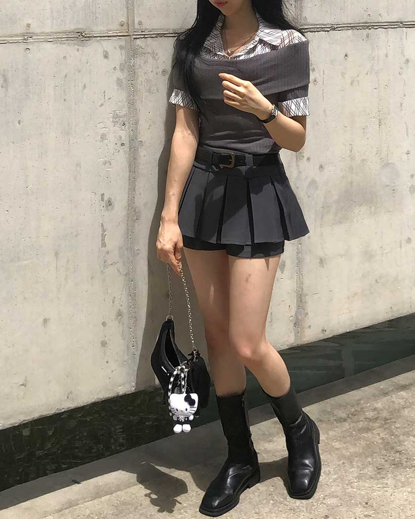 ベルトSET]プリーツミニスカパン | ファッション通販サイト NUGU