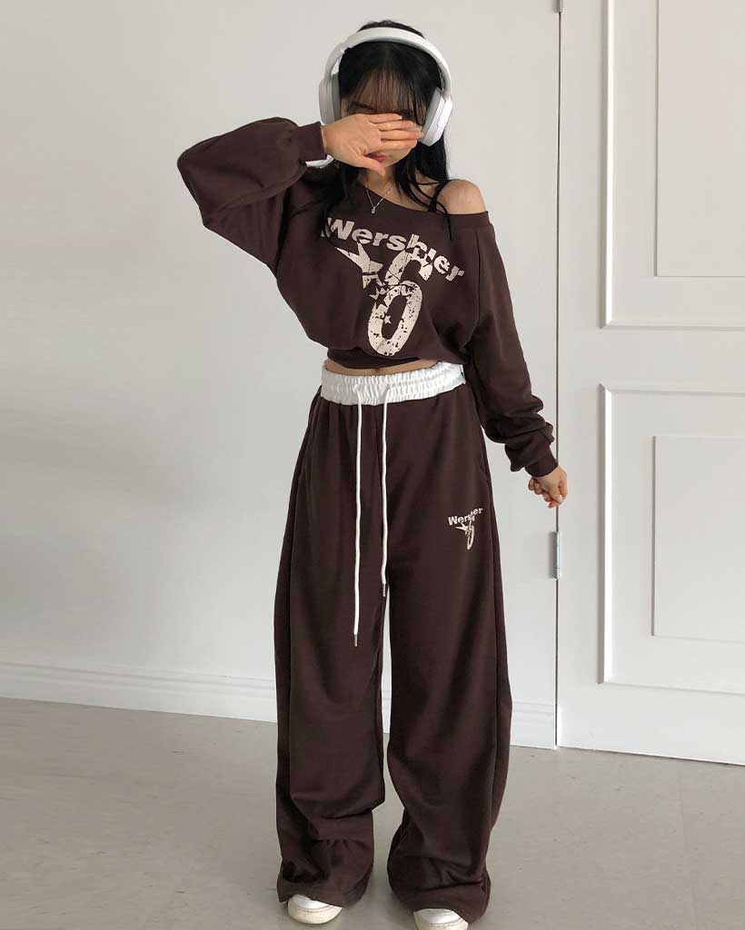 セットアップ]スウェットシャツ＋トレーニングパンツセット