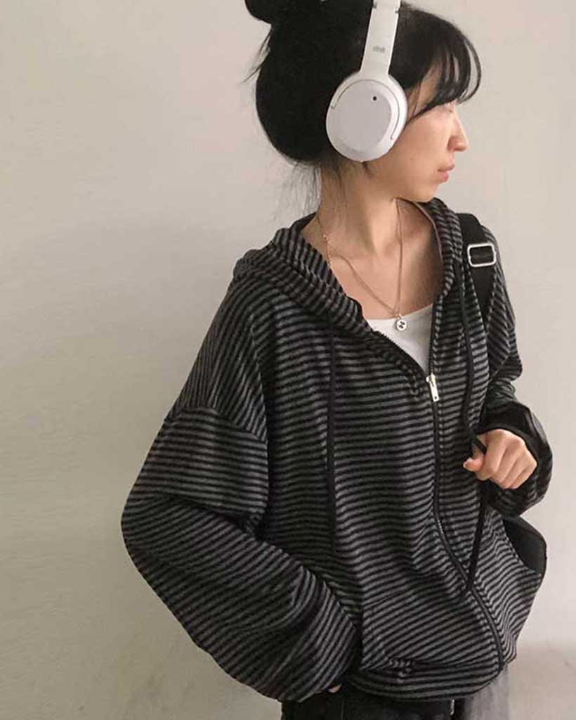 【正規品即日発送 】 coyseioボーダーパーカー unisex]ストライプオーバーサイズボーダーパーカー | ファッション通販