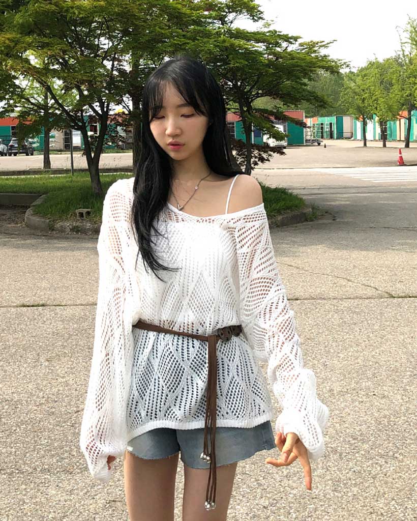 SET]ネットニット＋キャミソール＋ベルトセット | ファッション通販