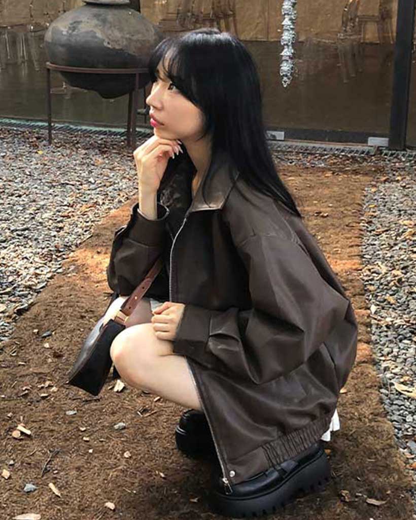 M*o様 ameri ベージュ レザー オーバーサイズジャケット M*o様 ameri ベージュ レザー オーバーサイズジャケット