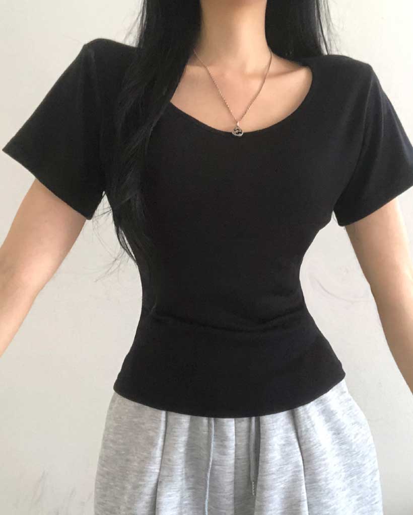 国内発送 ROSI COLLECTION Uネック半袖Tシャツ Uネック半袖Tシャツ | ファッション通販サイト NUGU