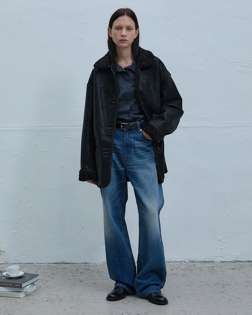 Reversible Button Mustang Jacket (Black)