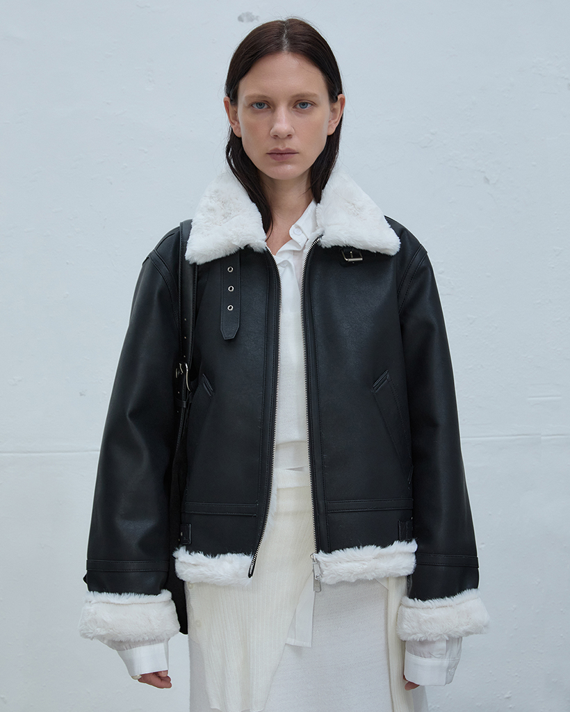 B-3 Shearling Jacket (Black/White)