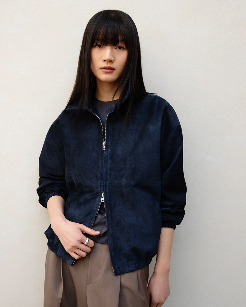 Mimi Suede Blouson Jacket (Dark Navy) | ファッション通販サイト NUGU