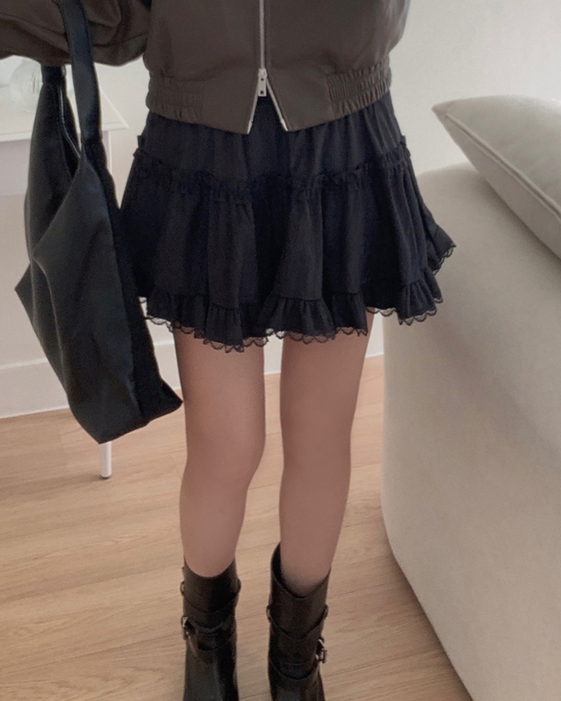 ベルベットフリルミニスカート | ファッション通販サイト NUGU