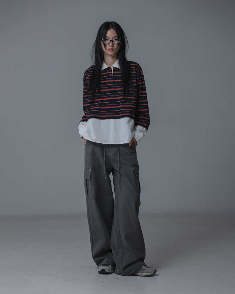 WIDE STRING CARGO PANTS_CHARCOAL | ファッション通販サイト NUGU