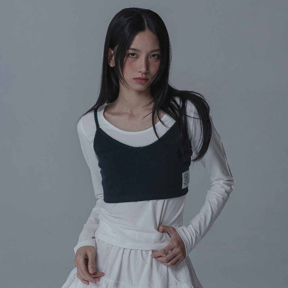 [ILLIGO] Striped color block ruffle one-piece dress /追跡付 MUSINSA | ILLIGO Striped color block ruffle one piece white