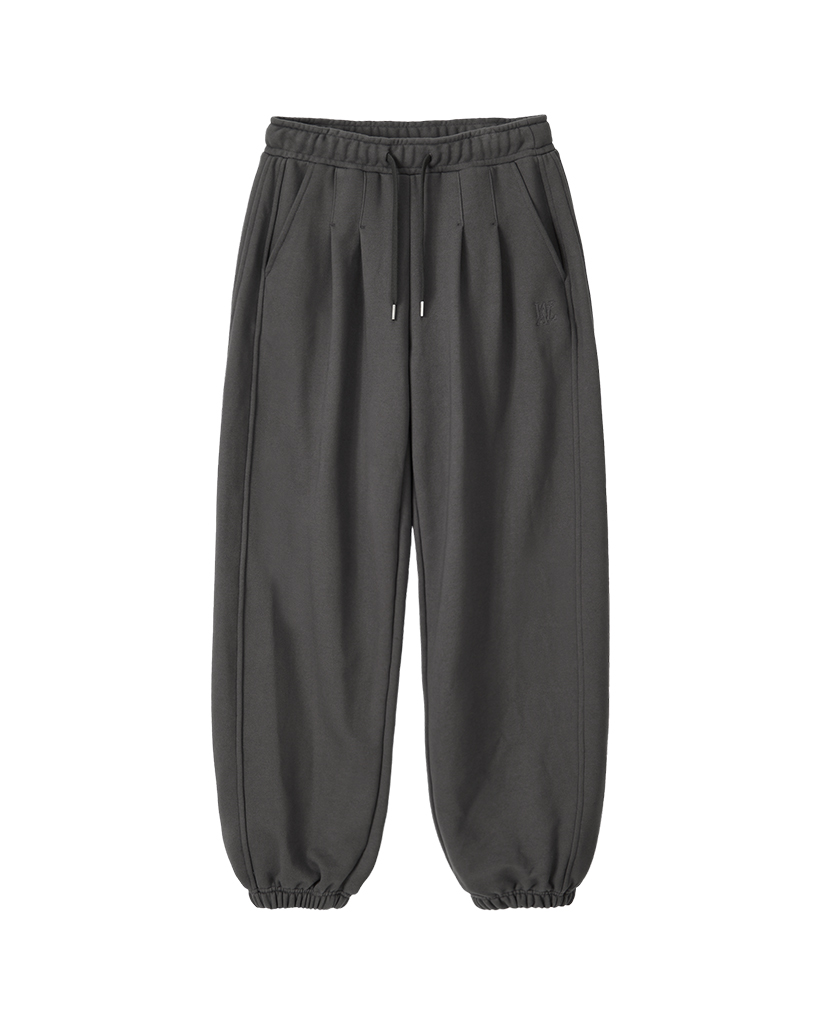 Soft Touch Washed Balloon Wide Sweatpants - CHARCOAL