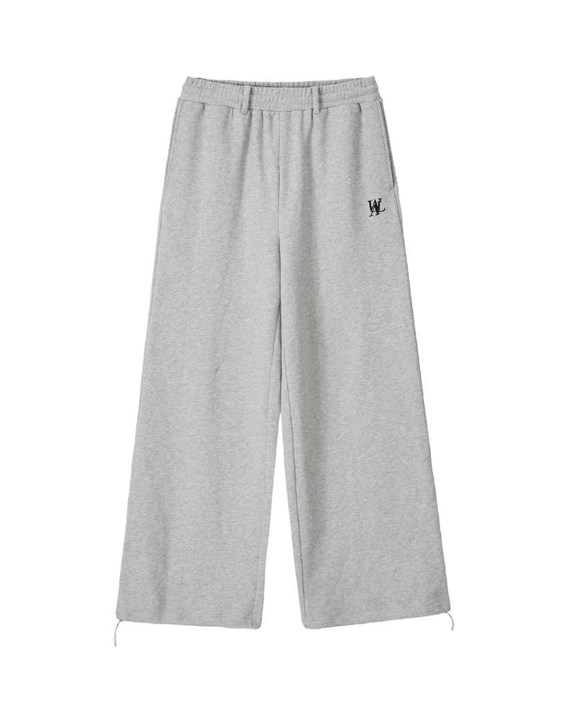 Essential 2-way String Banding Wide Sweat Pants - MELANGE GREY
