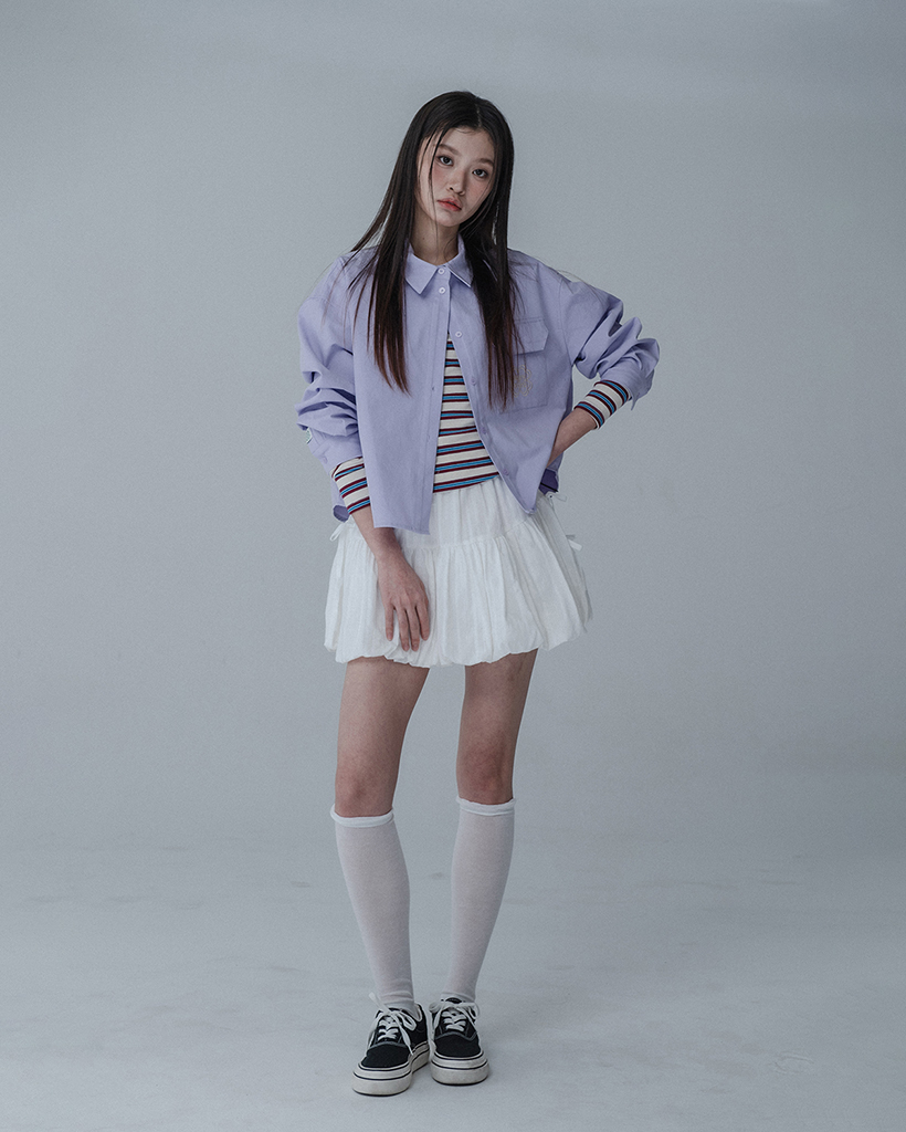 BALLOON RIBBON BANDING SKIRT PANTS_IVORY | ファッション通販