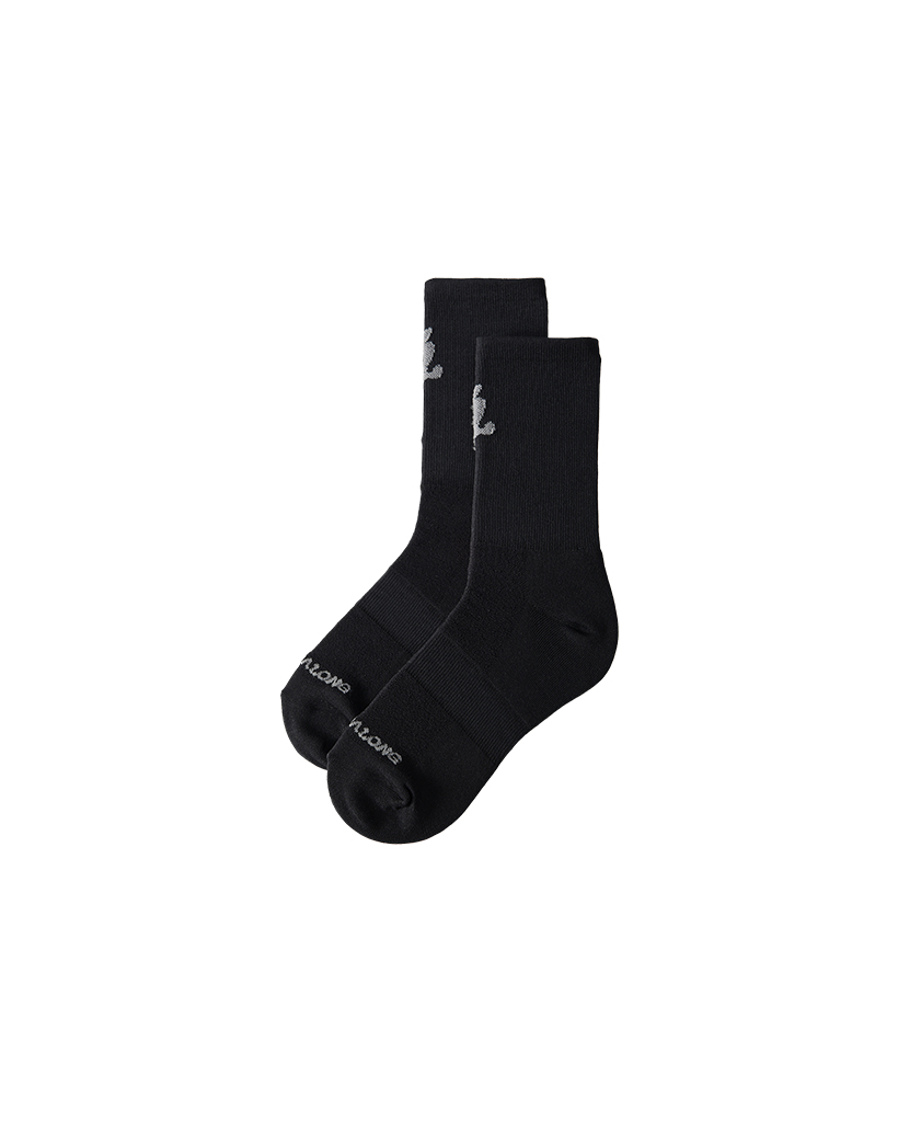 Daily Two-Tone Running Crew Socks - BLACK