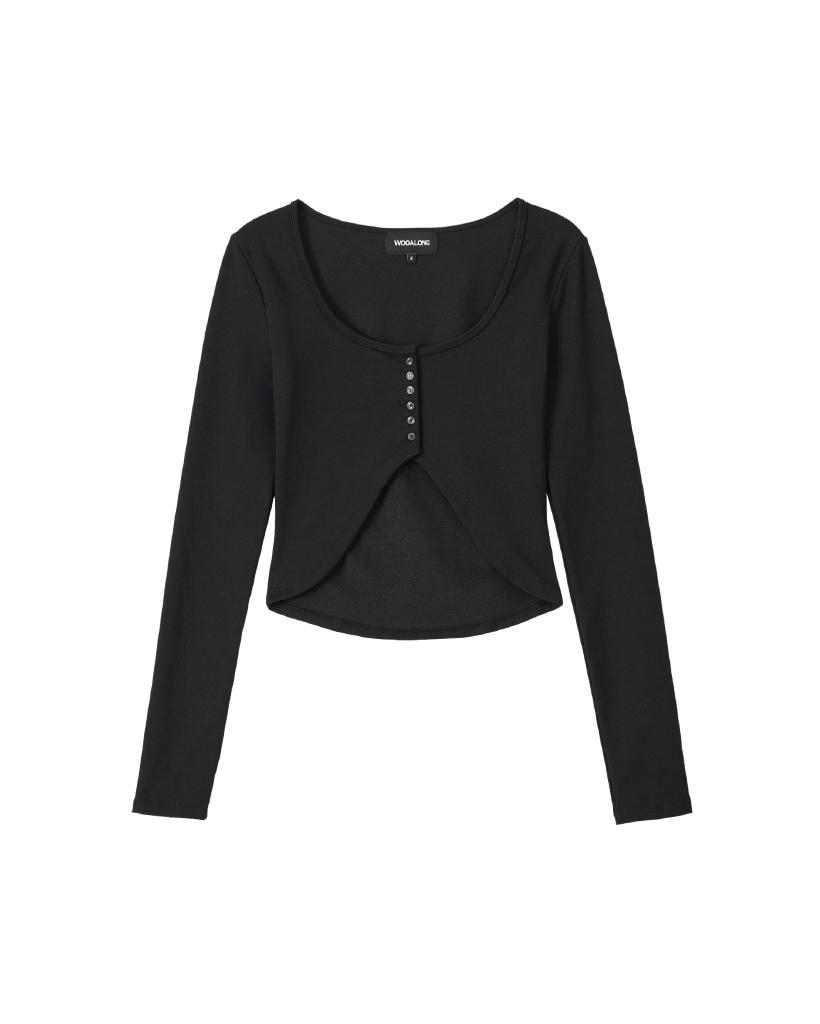 Dry Fit Layered Cover-Up Bolero Cardigan - BLACK