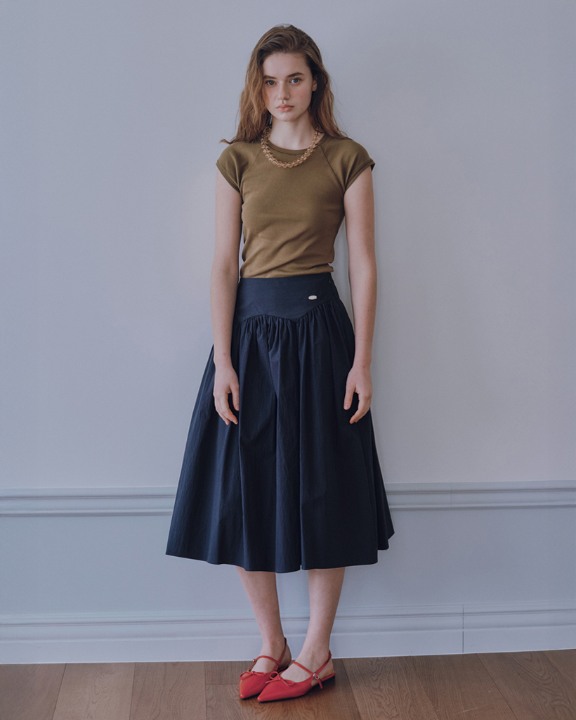 DIAGONAL SHIRRING SKIRT_NAVY | ファッション通販サイト NUGU DIAGONAL SHIRRING SKIRT_NAVY | ファッション通販サイト NUGU
