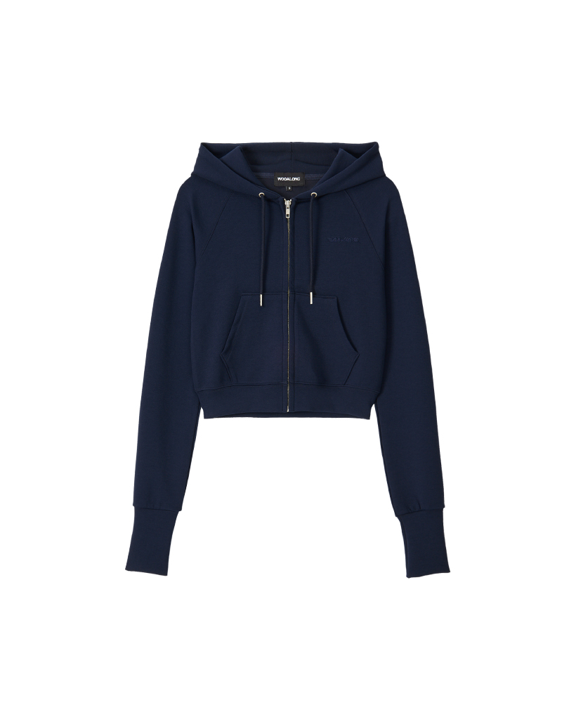 AirSoft Essential Crop Hood Zip-up - NAVY