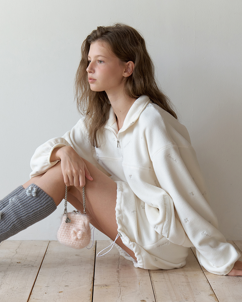 Silvery Fleece Anorak (Cream)