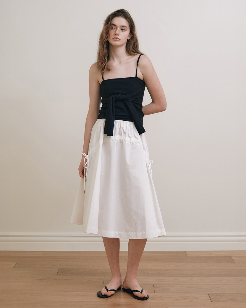 UNBALANCE SHIRRING LONG SKIRT IVORY | ファッション通販サイト