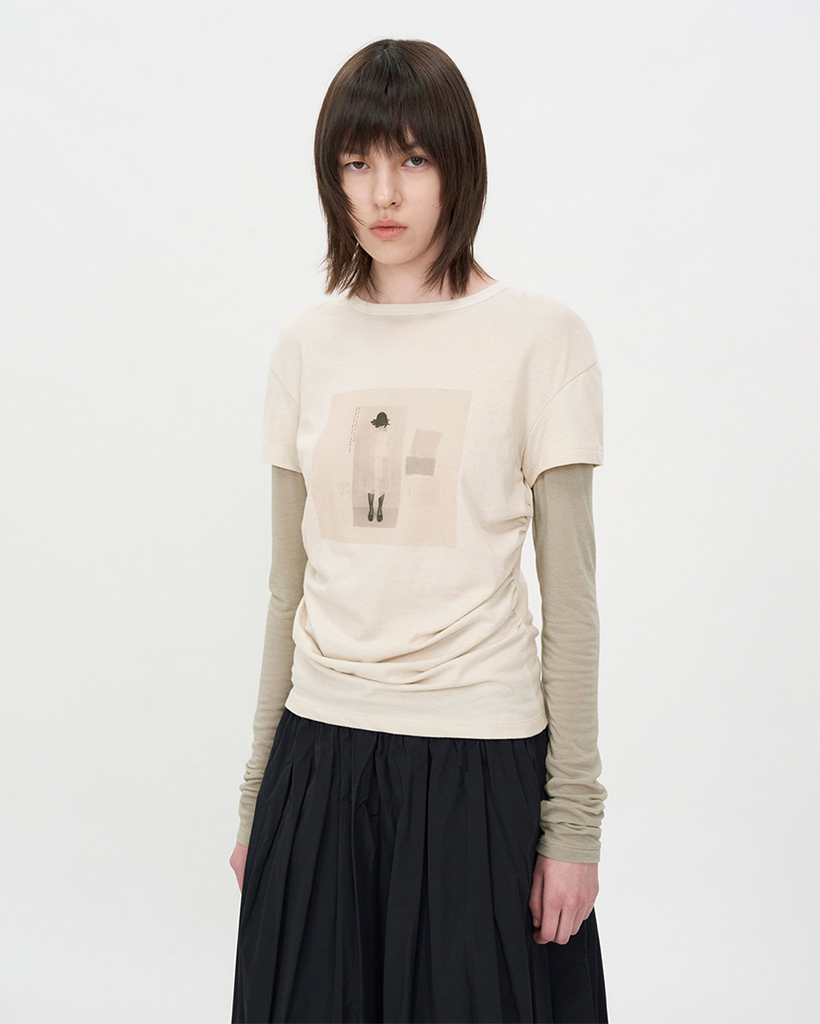 Archiving Draping Long Sleeve ASH BEIGE