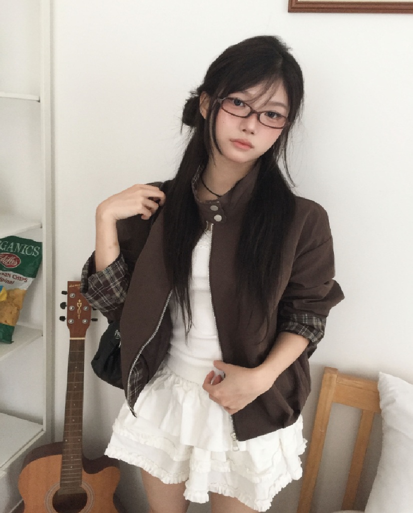 (4color) チェック ピンタック ジャンパー