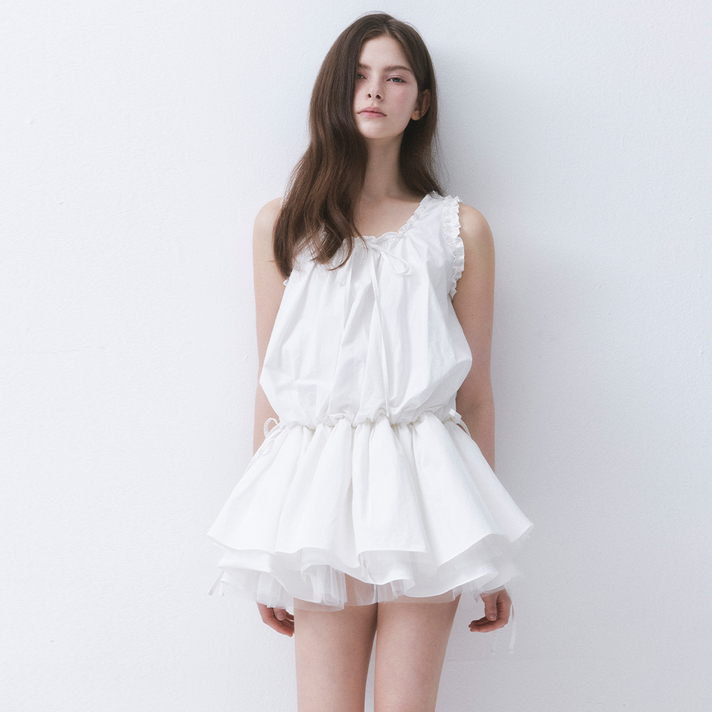 CLOUD FRILL RIBBON DRESS_TT6S605IV