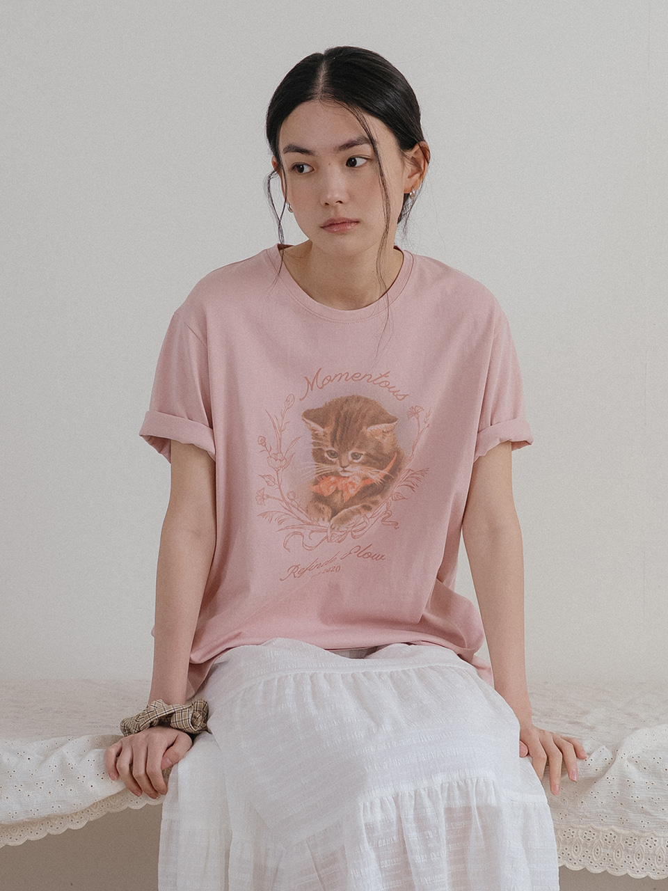 Momentous cat t-shirt [TISU05TS04]_Pink