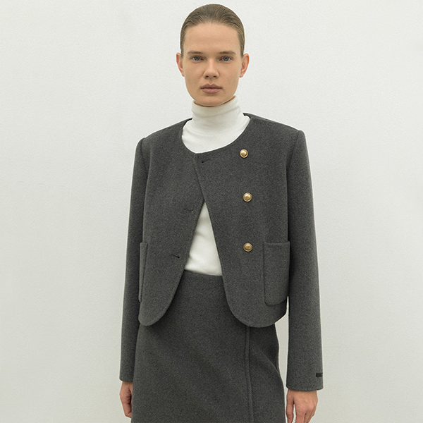 (Z-JK-2955)WOOL HANDMADE SET-UP JACKET