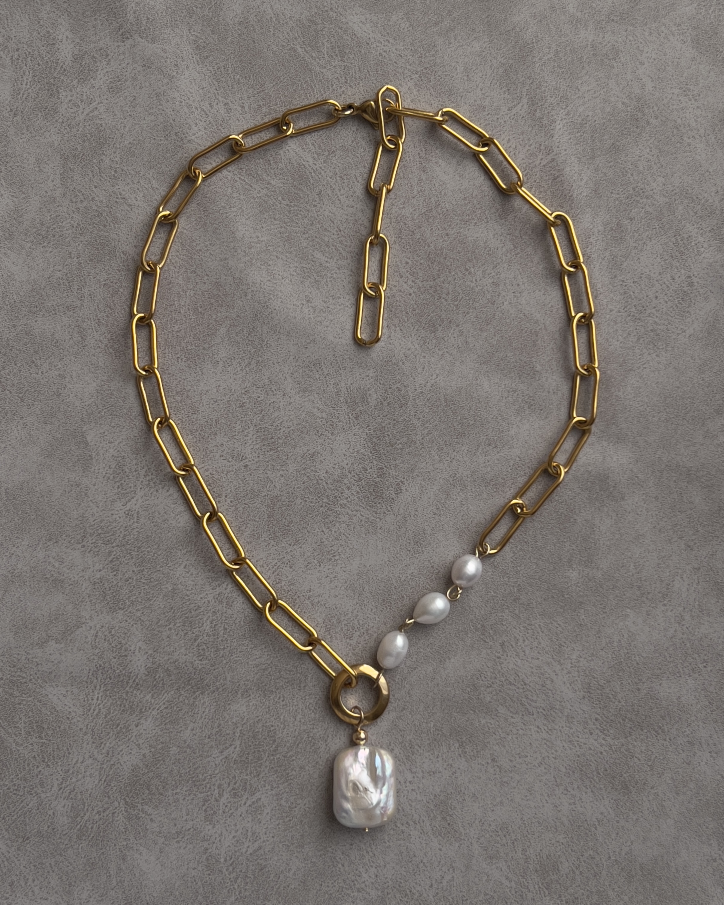 MANA＊マナ＊530236 パールセパレートチェーンネックレス(ゴールド) 530236 pearl separate chain necklace