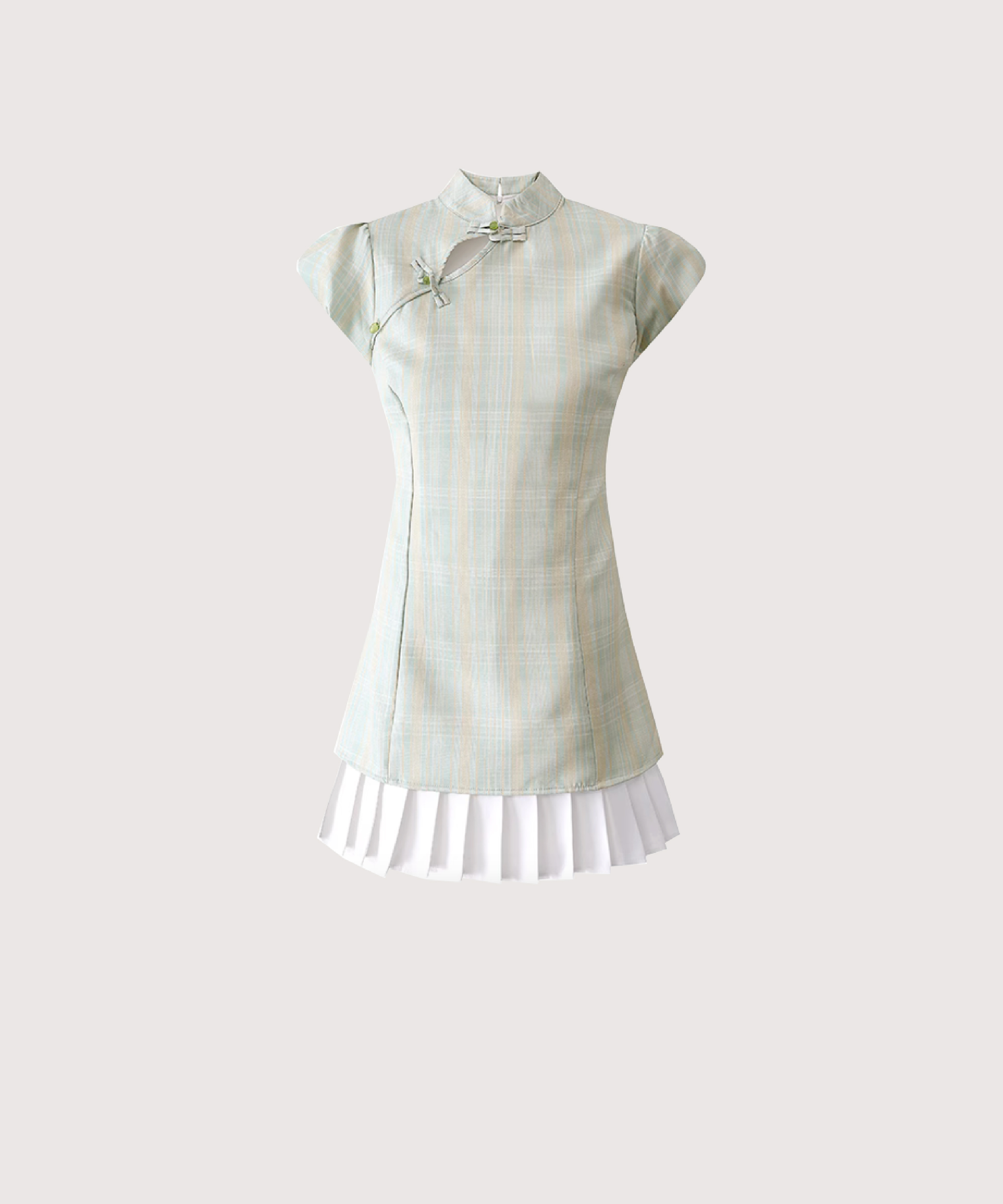 LA POMME petit フレッシュカラープリーツチャイナドレス フレッシュカラープリーツチャイナドレス | ファッション通販