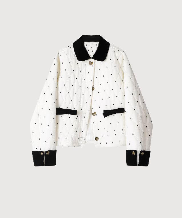 LA POMME petit （ラポミ プチ）　ダウンコート　ホワイト LA POMME petit（ラポミ・プチ）の「襟取り外し可能/天然羽毛90