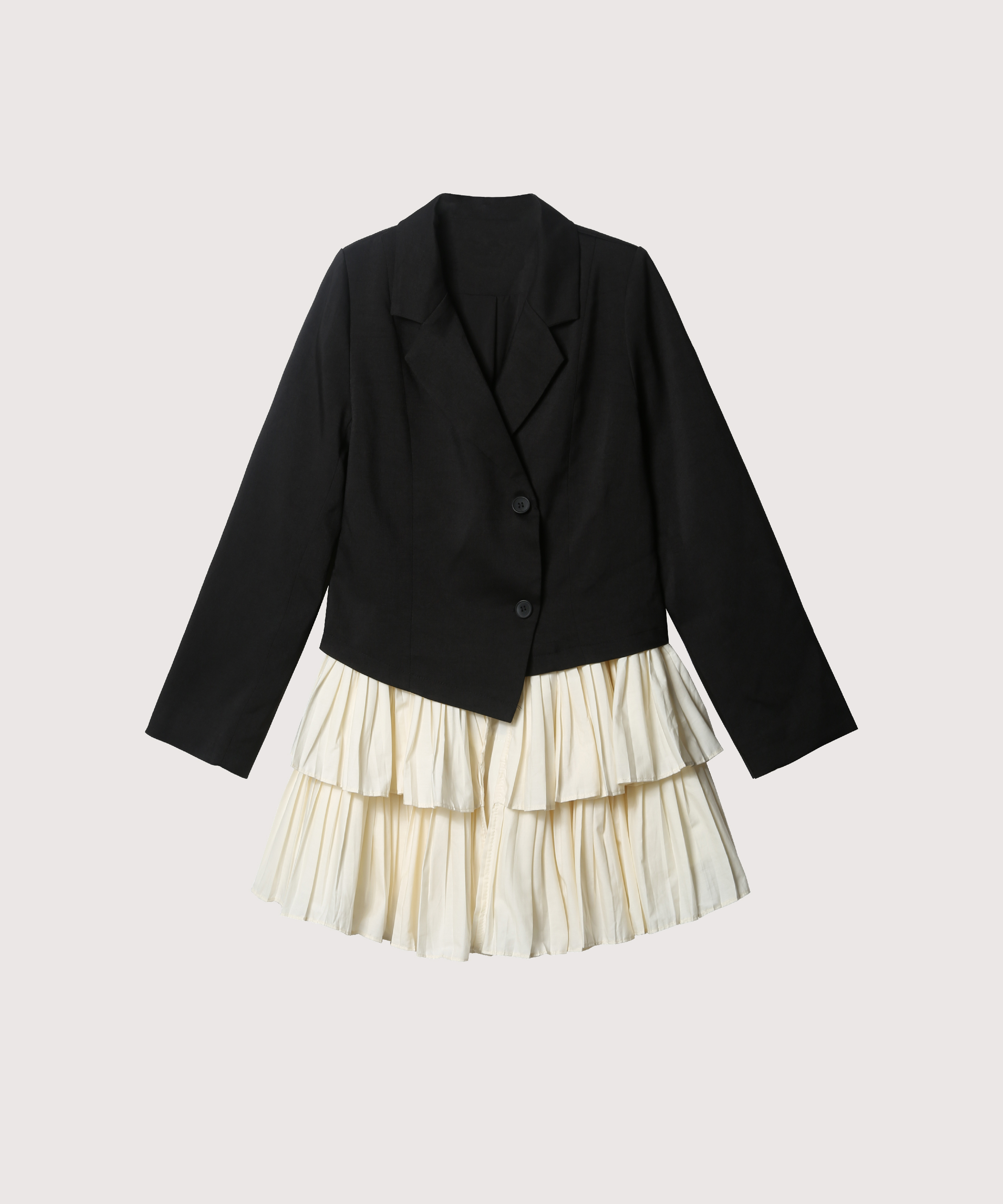 フリルプリーツドッキングジャケットドレス | ファッション通販サイト NUGU