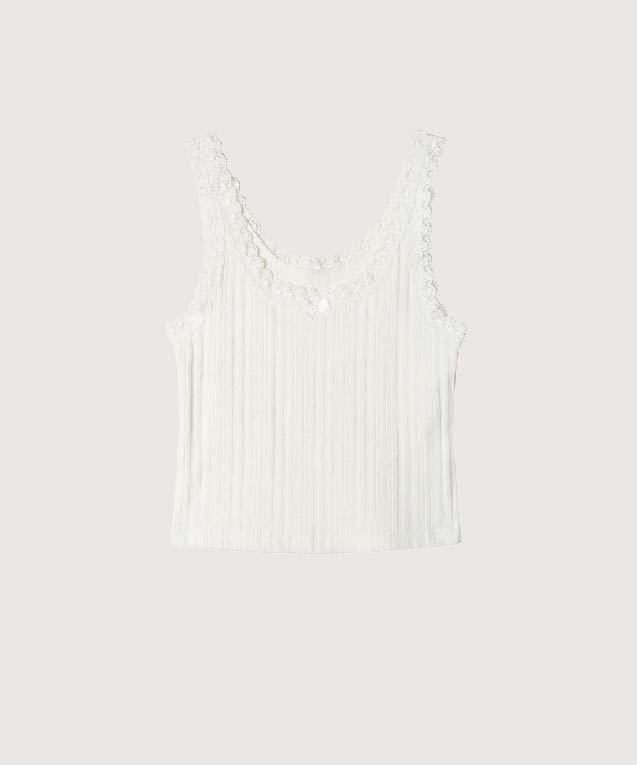 ムスー レーストリム タンクトップ